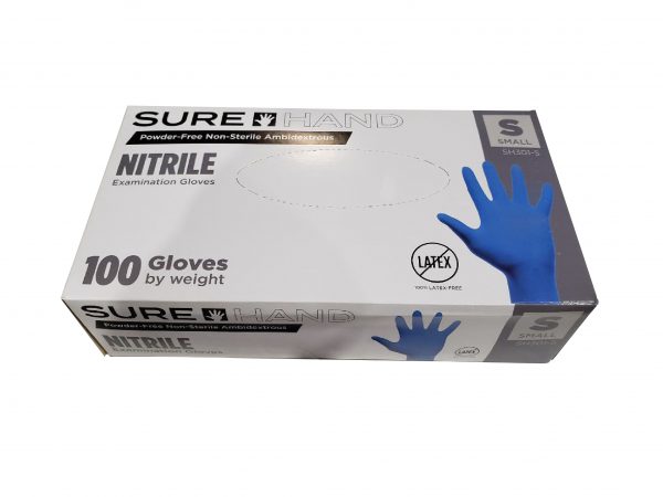 POWDER FREE EXAM GRADE NITRILE DISPOSABLE GLOVES, 5 MIL, SIZE MEDIUM, 100 PER BOX